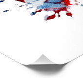 American Flag USA Watercolor 4. Juli Poster (Ecke)
