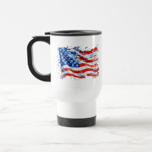 American Flag USA Watercolor 4. Juli Reisebecher