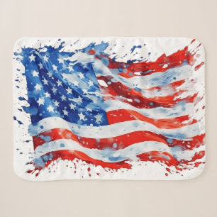American Flag USA Watercolor 4. Juli Sherpadecke