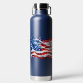 American Flag USA Watercolor 4. Juli Trinkflasche (Vorderseite)