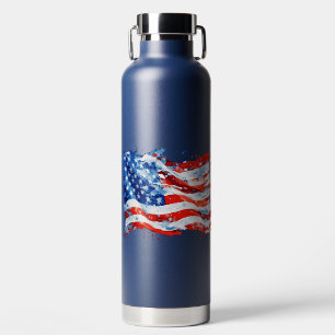 American Flag USA Watercolor 4. Juli Trinkflasche