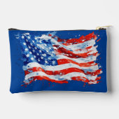 American Flag USA Watercolor 4. Juli Zubehörtasche (Rückseite)