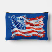 American Flag USA Watercolor 4. Juli Zubehörtasche (Vorderseite)