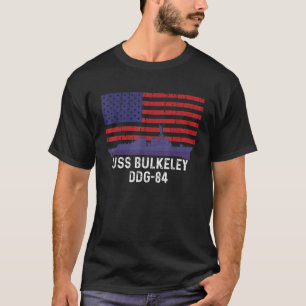 American Flag USS Bulkeley DDG 84 Destroyer T Shir T-Shirt