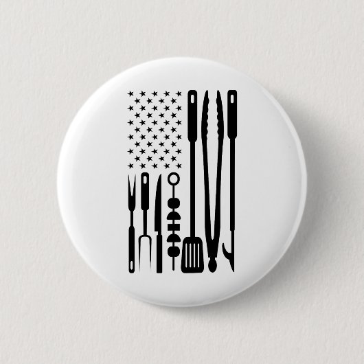 American Flag Utensil Grillen Tools Griller Pitmas Button (Vorderseite)