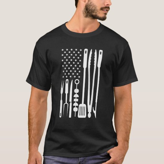 American Flag Utensil Grillen Tools Griller Pitmas T-Shirt (Vorderseite)