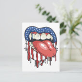 American Flag Vampire Lips T - Shirt Kaffee Tasse Postkarte (Stehend Vorderseite)