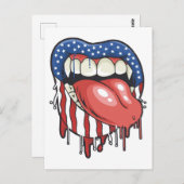 American Flag Vampire Lips T - Shirt Kaffee Tasse Postkarte (Vorne/Hinten)