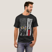 American Flag Vater Bear Autism Awareness Support T-Shirt (Vorne ganz)