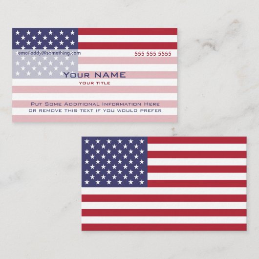 American Flag Version 3 Visitenkarte (Vorne/Hinten)