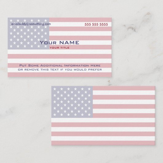American Flag Version 5 Visitenkarte (Vorne/Hinten)
