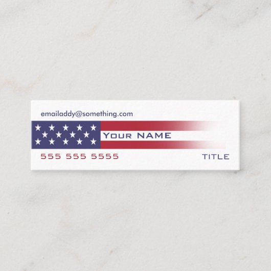 American Flag Version 6 Mini Visitenkarte (Vorderseite)