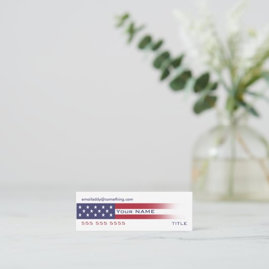American Flag Version 6 Mini Visitenkarte (Stehend Vorderseite)