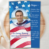 American Flag Veteran Beerdigung Lesezeichen Card Menükarte
