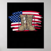 American Flag Veteran Boots Poster (Vorne)