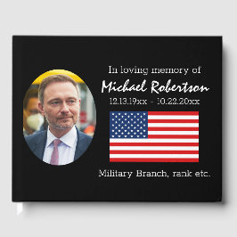 American Flag Veteran Memorial Guest Book Gästebuch