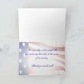 American Flag Vielen Dank Dankeskarte (Innenseite)