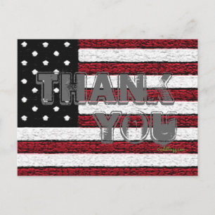 American Flag Vielen Dank Postcard (Grau) Postkarte