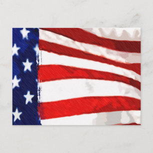 American Flag Vielen Dank Postkarte