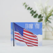 American Flag Vielen Dank Postkarte (Stehend Vorderseite)