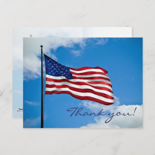 American Flag Vielen Dank Postkarte (Vorne/Hinten)