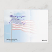 American Flag Vielen Dank Postkarte (Rückseite)