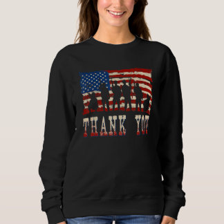 American Flag Vielen Dank Veterans Proud Veteran Sweatshirt