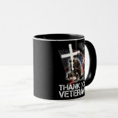 American Flag Vielen Dank Veterans Proud Veteran  Tasse (VorderseiteRechts)