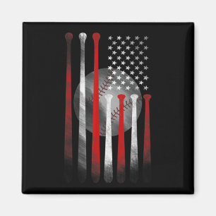 American Flag Vintag Baseball Flag Vater Mama T-Sh Magnet