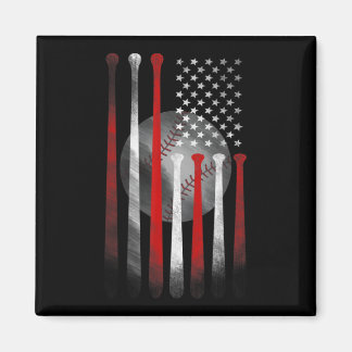 American Flag Vintag Baseball Flag Vater Mama T-Sh Magnet