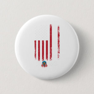 American Flag Vintag Design Trump 2024 Eagle Button