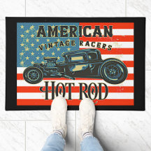 American Flag Vintag Racing Frisierte Auto Car Fro