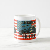 American Flag Vintag Racing Frisierte Auto Car Kaffeetasse (VorderseiteRechts)