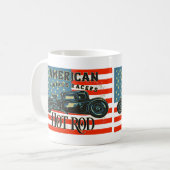 American Flag Vintag Racing Frisierte Auto Car Kaffeetasse (Vorderseite Links)