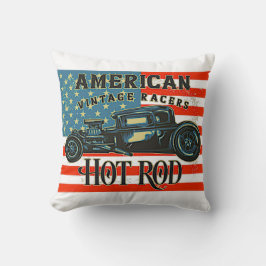 American Flag Vintag Racing Frisierte Auto Car Kissen