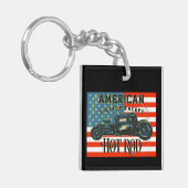 American Flag Vintage Racers Hot Rod Car  Schlüsselanhänger (Vorderseite links)