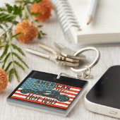 American Flag Vintage Racers Hot Rod Car Schlüsselanhänger (Vorderseite rechts)