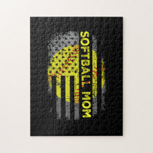 American Flag Vintage Softball-Mama Puzzle