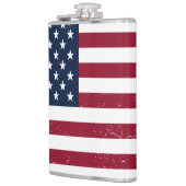 American Flag Vinyl Wrapped 8 oz Flask Flachmann (Links)