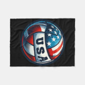 American Flag Volleyball Basketball Patriotic Us 4 Fleecedecke (Vorderseite (Horizontal))