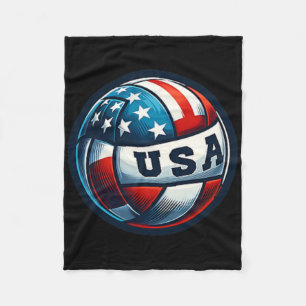 American Flag Volleyball Basketball Patriotic Us 4 Fleecedecke