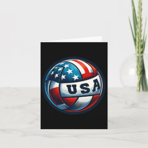 American Flag Volleyball Basketball Patriotic Us 4 Karte