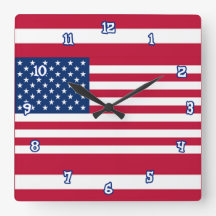 American Flag Wall Clock in Three Sizes