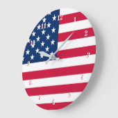 American Flag Wall Clock USA Große Wanduhr (Winkel)