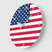 American Flag Wall Clock USA Patriotic Große Wanduhr (Winkel)