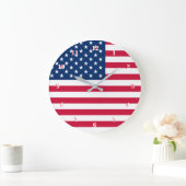 American Flag Wall Clock USA Patriotic Große Wanduhr (Zuhause)