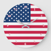 American Flag Wall Clock USA Patriotic Große Wanduhr (Vorderseite)