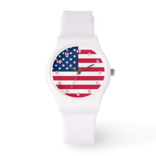 American Flag Watch Patriotic Gift Armbanduhr