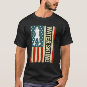 American Flag Water Ski Wasserski Wasserski USA Mä T-Shirt