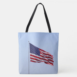 American Flag Wave in the Sky Color Large Tasche